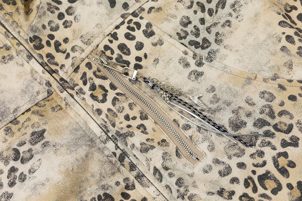 Fur-Trim Hood Bomber Jacket – Camo & Leopard Print Padded Outerwear