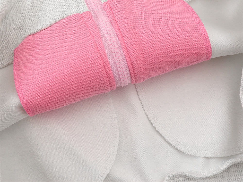 Demon Horn Hoodie – Oversized Button-Front Sweatshirt with 3-Stripe Sleeve