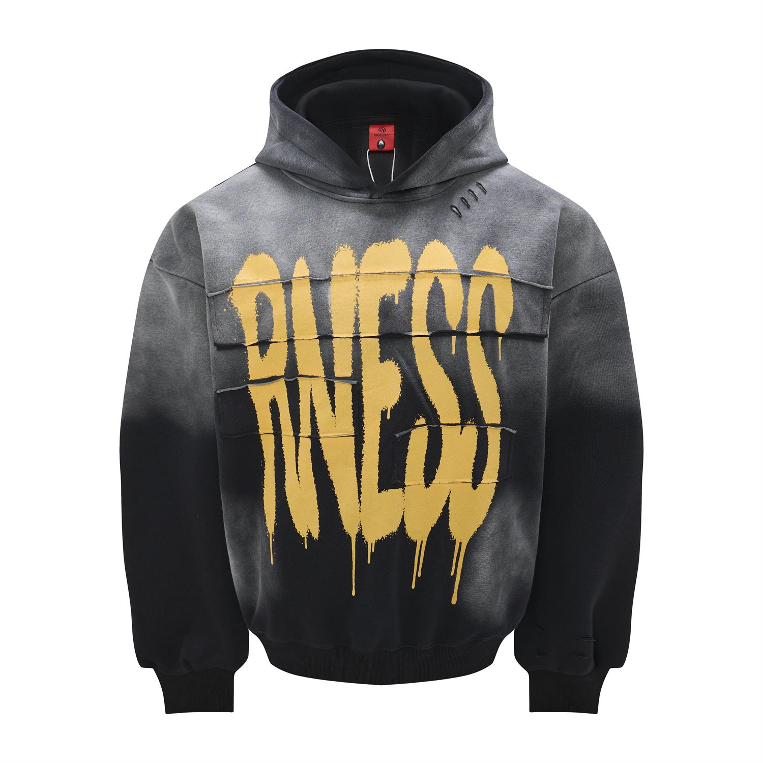 Graffiti Print Washed Distressed Oversized Hoodie