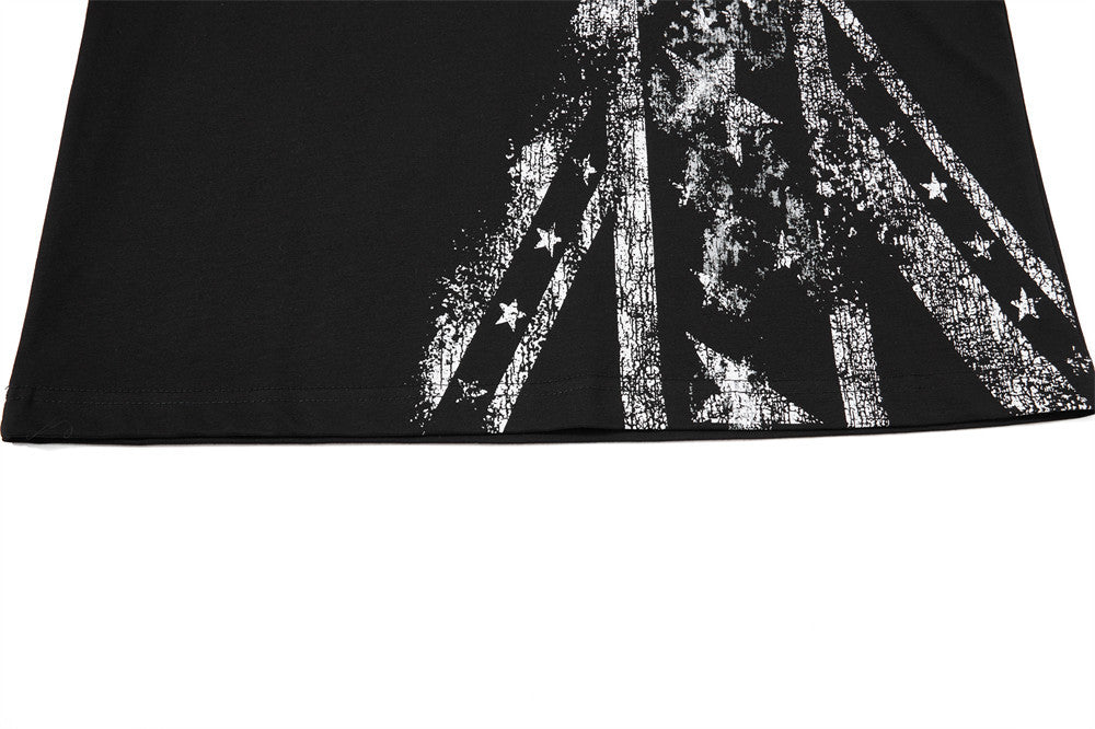 Men's Black Long Sleeve Graphic Tee – Distressed Union Jack Print