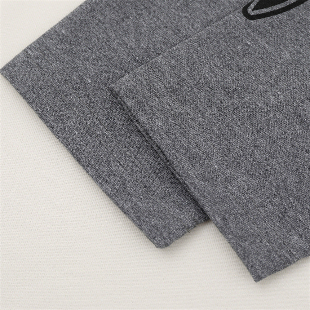Camiseta de manga larga para hombre con bloques de color y bordado de texto – Corte relajado