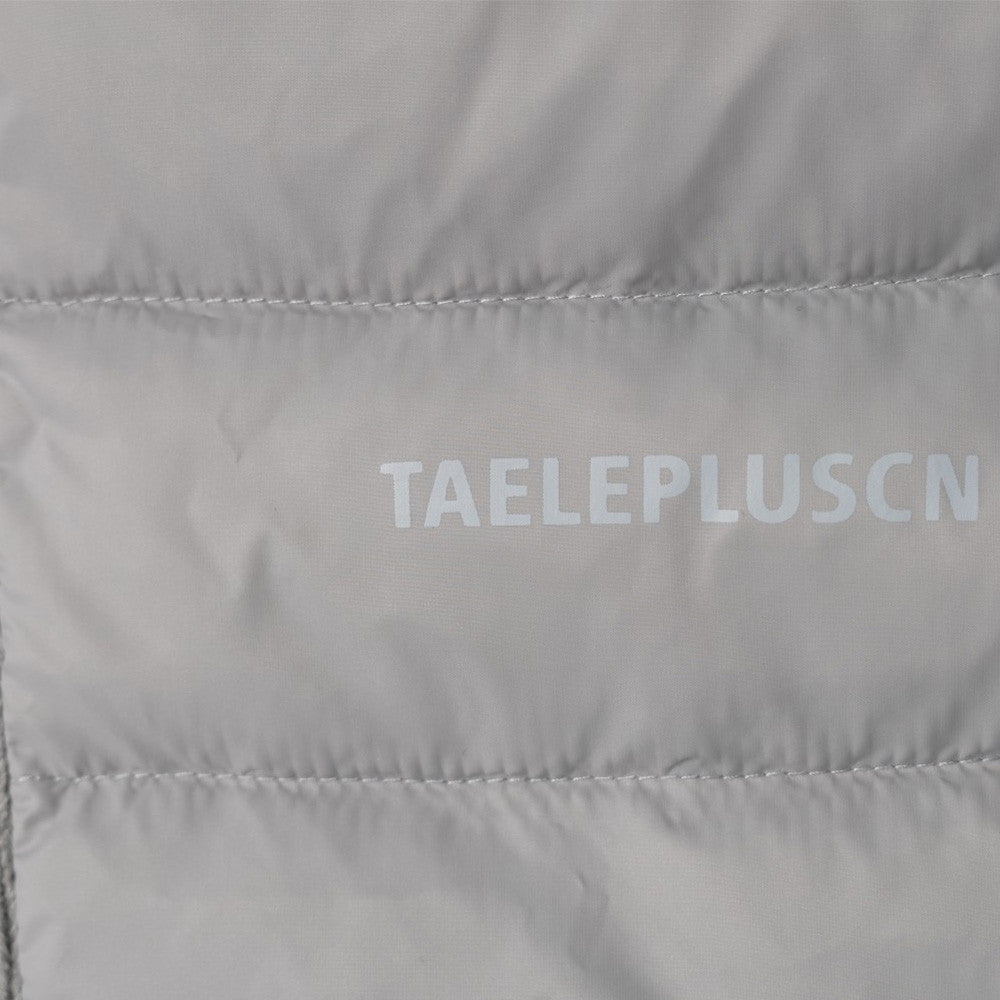Men's Quilted Puffer Jacket with Ribbed Knit Sleeves & High Neck