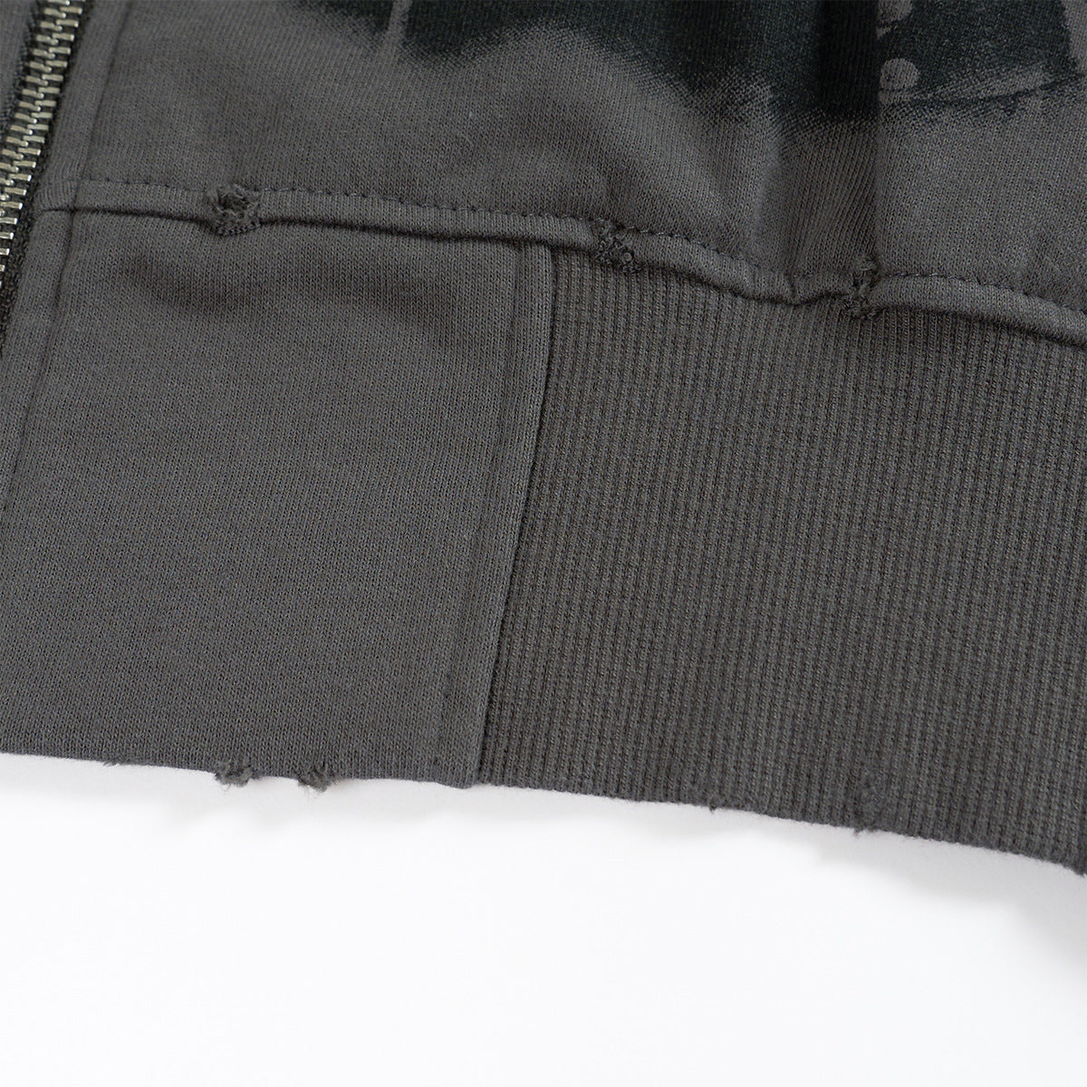 Spectravision Graphic Zip-Up Hoodie – Washed Oversized Heavy Fleece