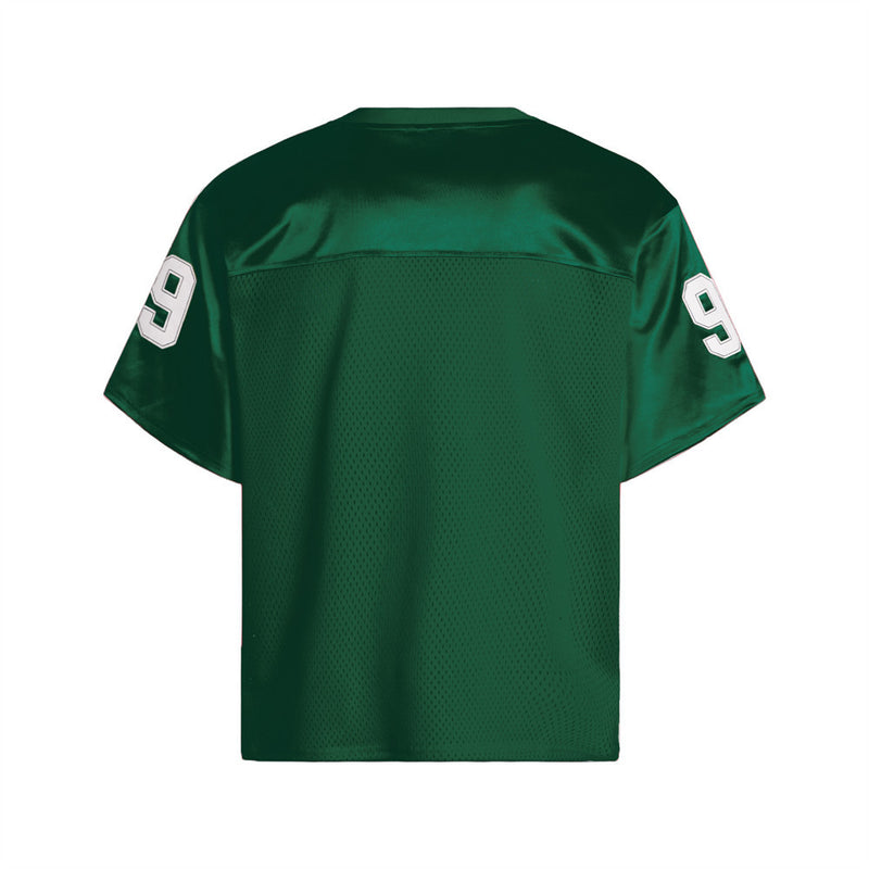 Men's V-Neck Gothic Letter Football Jersey Mesh Short-Sleeve Tee