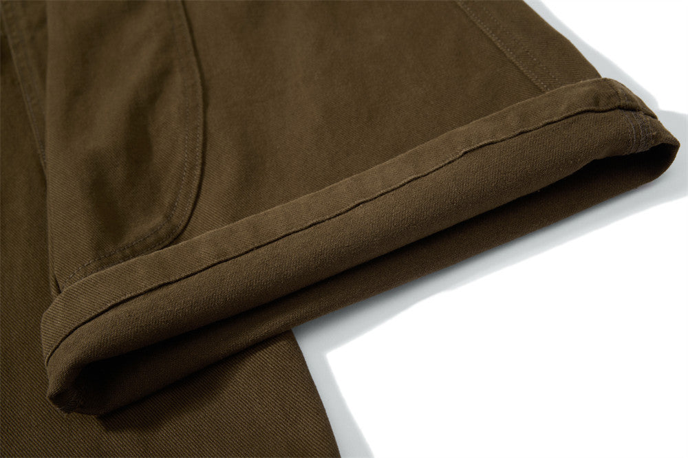 Men's Deconstructed Flare Cargo Pants with Ruched Pockets & Zip Detail