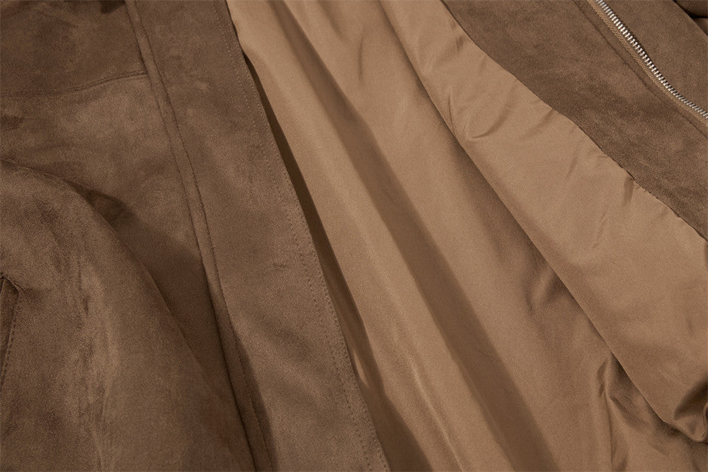 Blouson bomber rétro oversize – Homme, veste courte en similicuir à col revers workwear