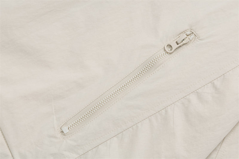 Oversized Stand-Collar Zip-Up Jacket – Men's Relaxed Fit with Zip Pockets