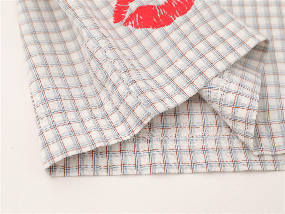 Plaid Long Sleeve Shirt – Graphic Print Oversized Fit