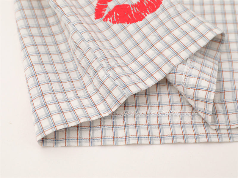 Plaid Long Sleeve Shirt – Graphic Print Oversized Fit