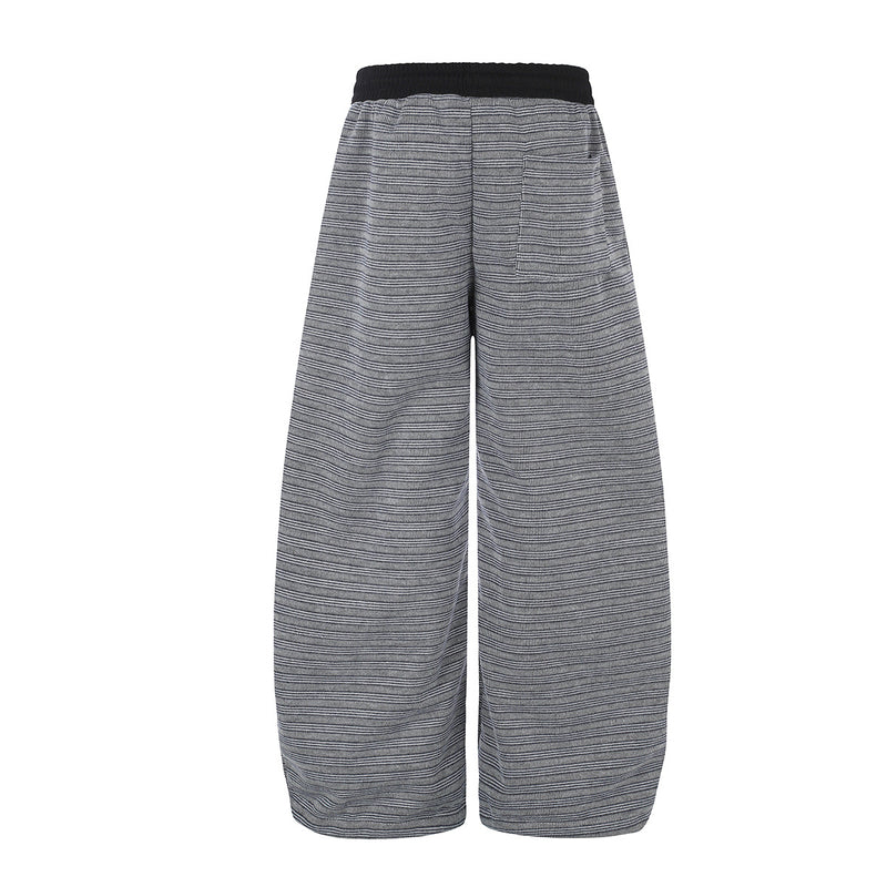 Wide-Leg Striped Sweatpants with Star Embroidery – Relaxed Fit Knit Pants