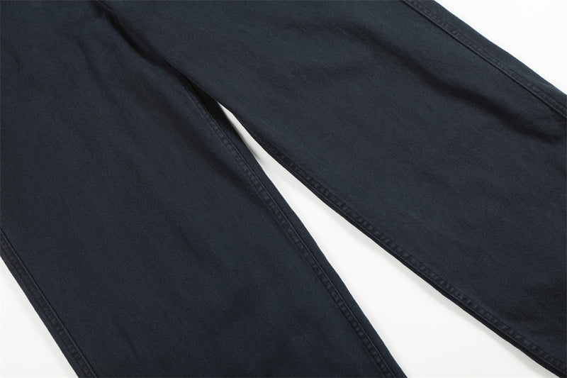 Wide-Leg Straight-Cut Trousers – Men's Relaxed Utility Pants with Back Pocket