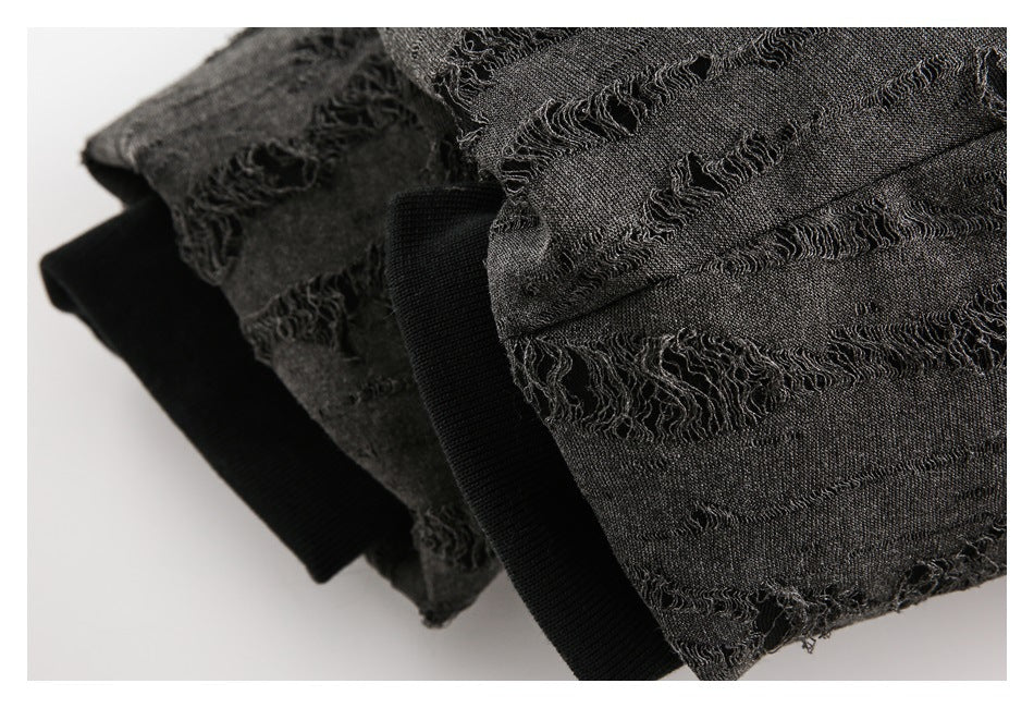 Distressed Texture Puffer Jacket Stand Collar Padded Coat