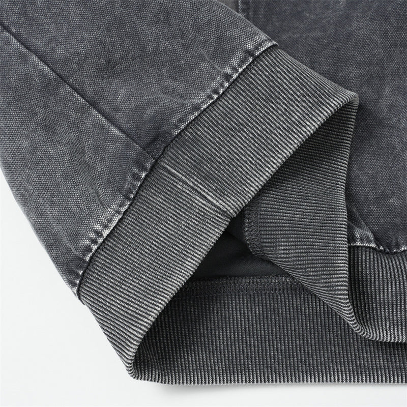 Hoodie oversize à enfiler délavé à l’acide – Streetwear vintage délavé à empiècements