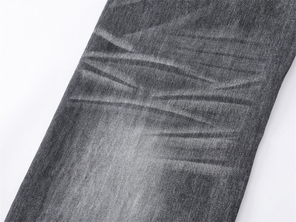 Wide-Leg Jeans Men's Washed Grey Vintage Distressed Baggy Denim Pants