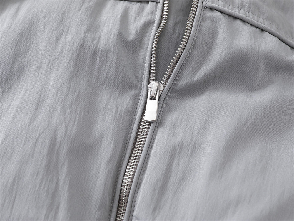 Men's Padded Stand-Collar Bomber Jacket with Double-Pull Zip