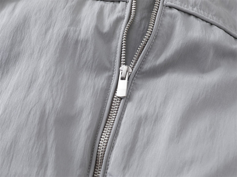 Men's Padded Stand-Collar Bomber Jacket with Double-Pull Zip