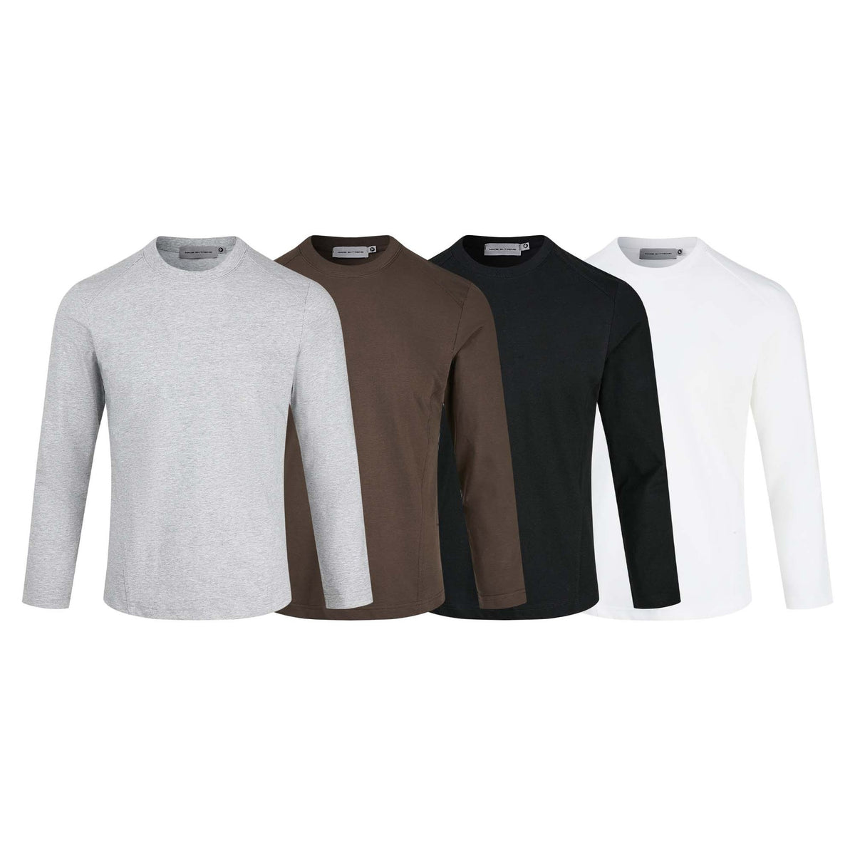Men's Long Sleeve Crew Neck T-Shirt – Slim Fit Raglan Shoulder Tee