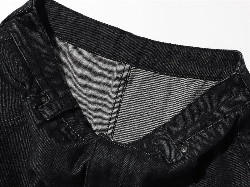 Black Baggy Cargo Jeans Men – Wide-Leg Denim with Large Utility Pockets
