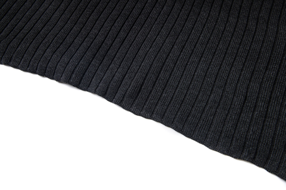 V-Neck Knit Sweater with Distressed Number 12 Graphic – Ribbed Relaxed Fit