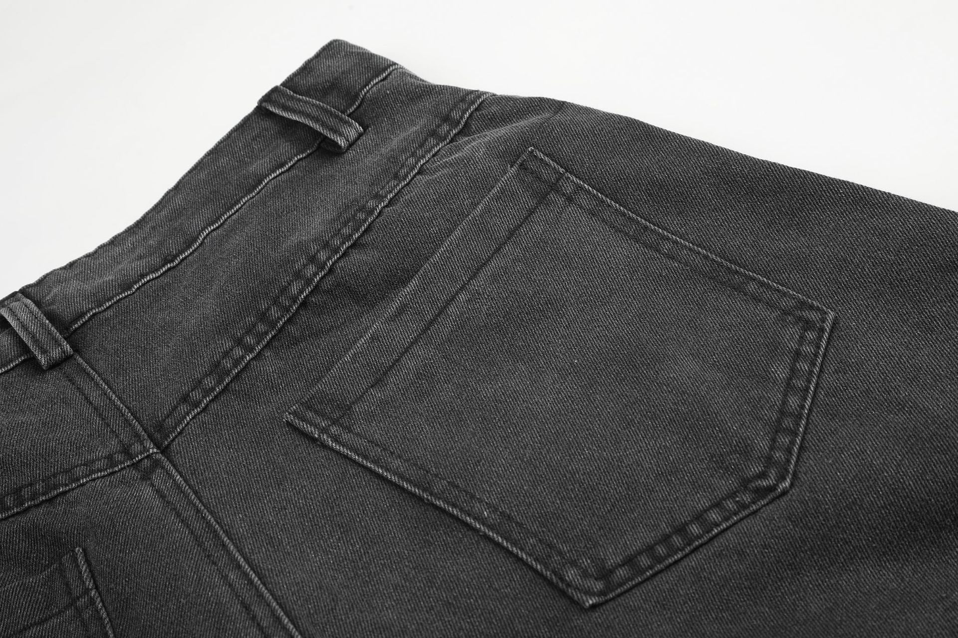 Baggy Wide-Leg-Jeans mit Stern-Print und Farbverlauf-Waschung – High-Waist-Schnitt mit geschwungener Silhouette
