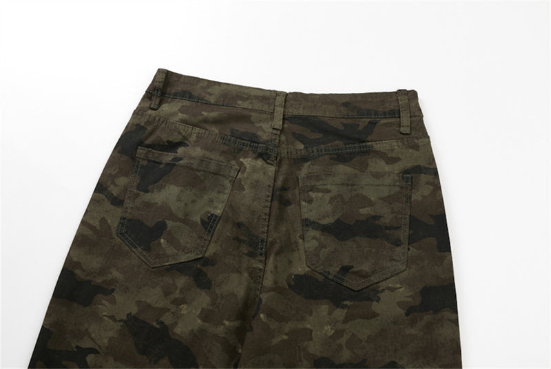 Men's Camouflage Flare Pants – Relaxed Fit Bell Bottom Trousers