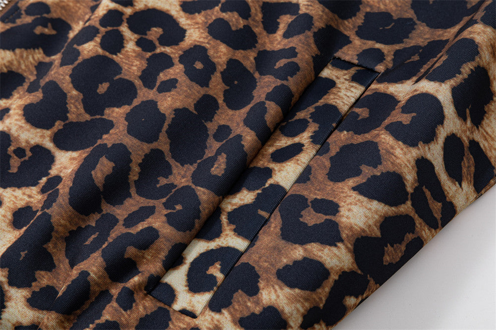 Leopard-Trackjacke – Oversized-Zip-up für Herren mit Schriftzug-Stickerei &