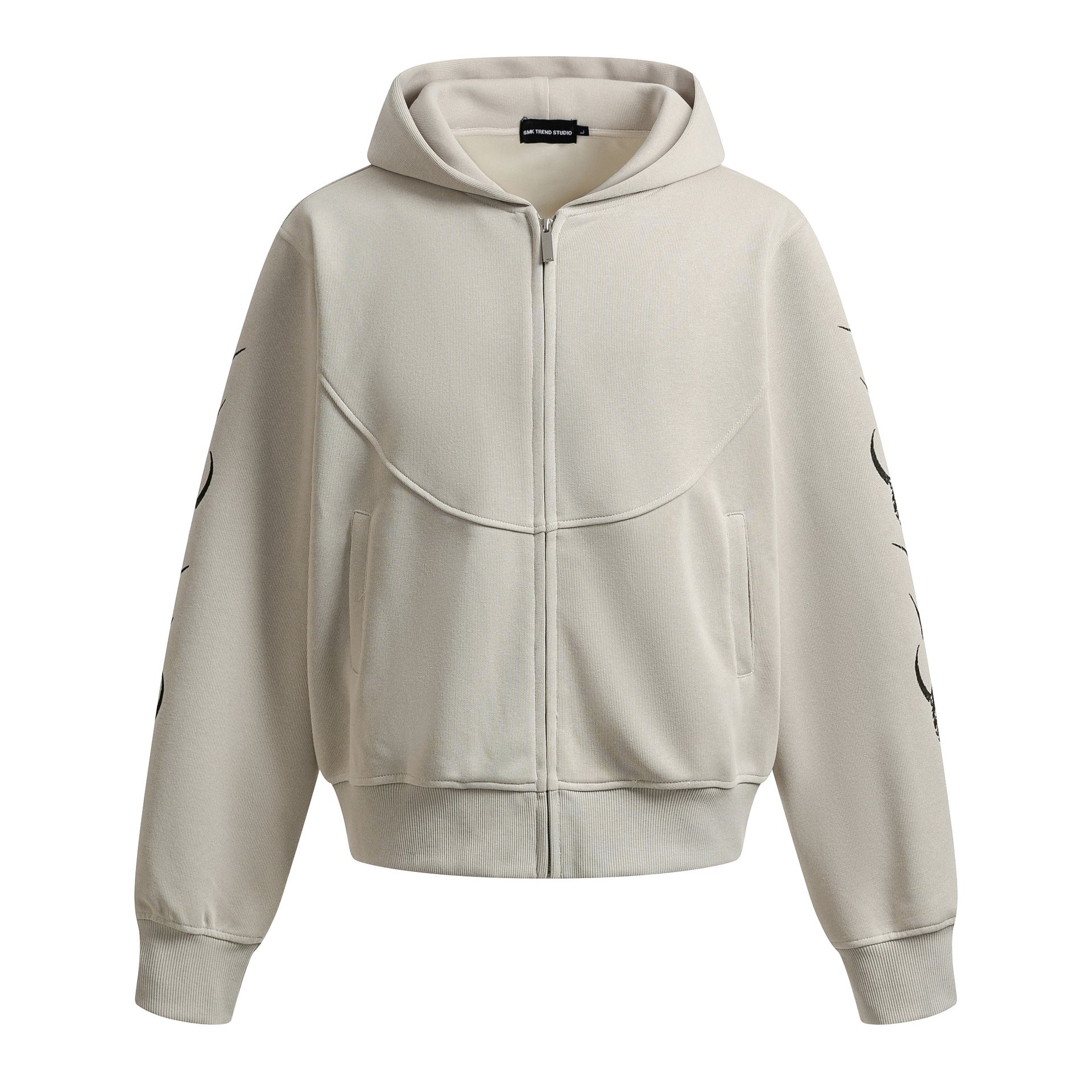 Sudadera extragrande con capucha y cremallera y estampado tribal — Conjunto urbano
