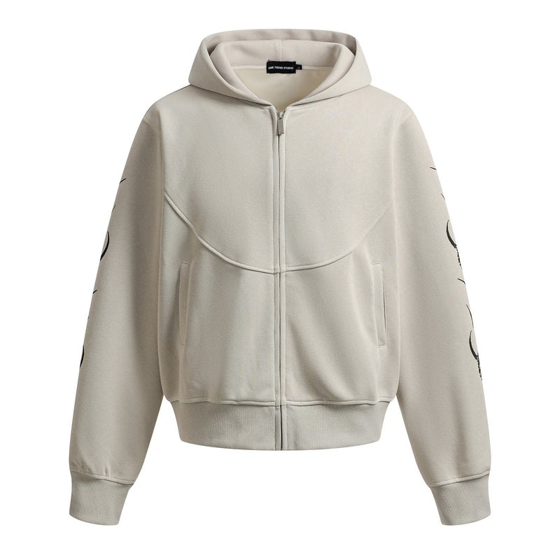 Sudadera extragrande con capucha y cremallera y estampado tribal — Conjunto urbano