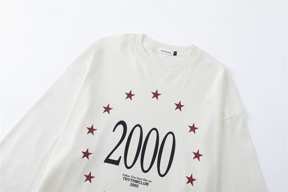 2000 Star Circle Graphic Long-Sleeve T-Shirt – Relaxed Fit
