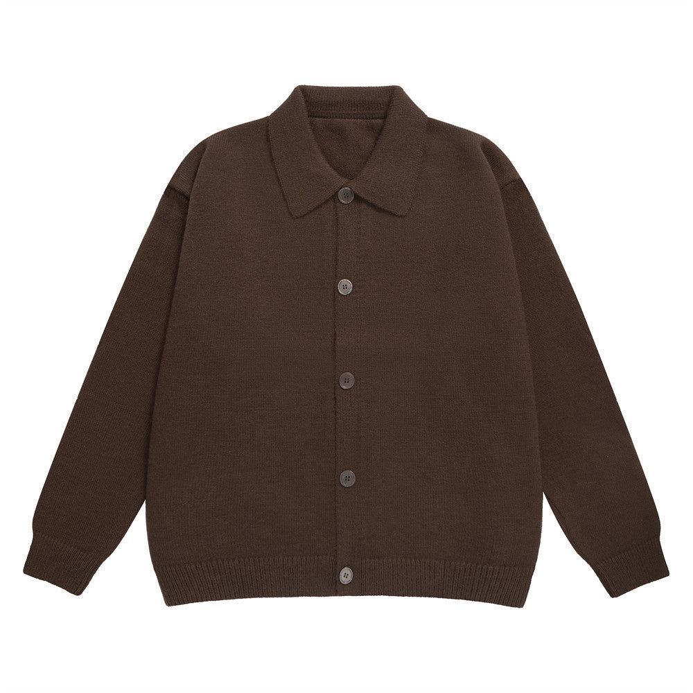 Herren-Strickcardigan mit Knopfleiste und Kentkragen