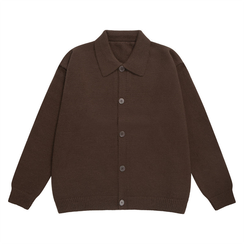 Herren-Strickcardigan mit Knopfleiste und Kentkragen