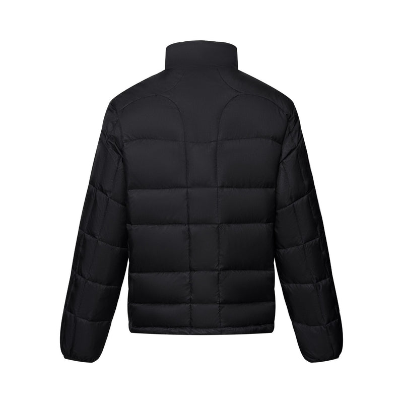Men's Quilted Down Jacket Stand Collar Full-Zip Puffer Coat