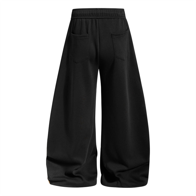 Wide-Leg Sweatpants with Leopard Print Side Panels & Varsity Graphic
