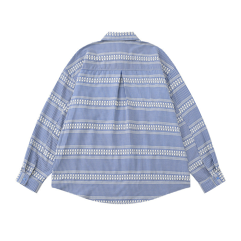 Men's Plaid Long Sleeve Oversized Button-Up Shirt
