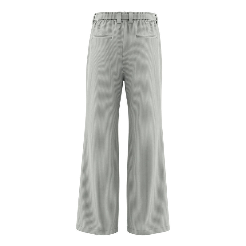 Pantalon ample rayé pour homme avec broderies florales et ceinture