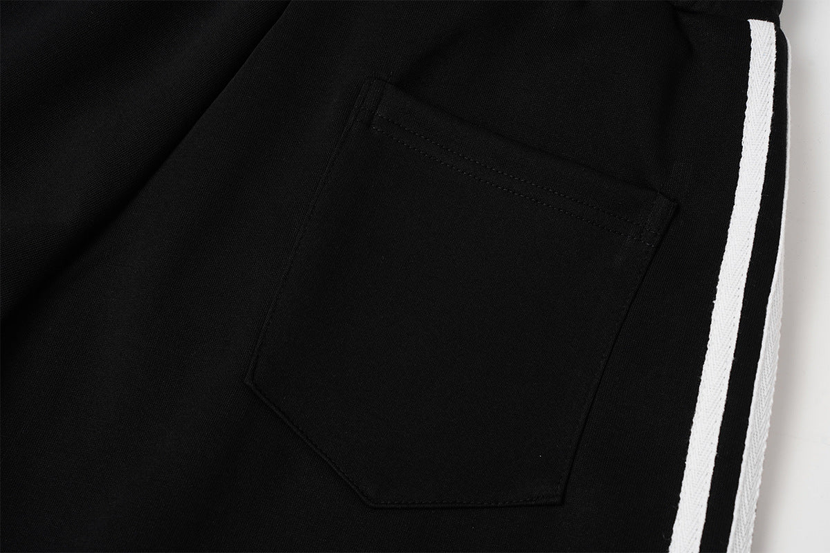 Wide-Leg Sweatpants with Barcode Cross Print & Double Waistband