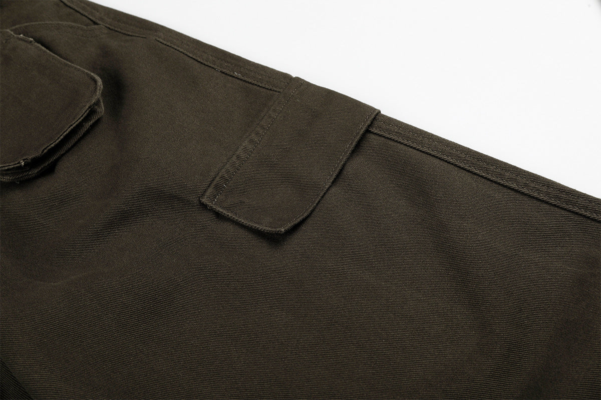 Wide-Leg Cargo Pants with Belt — Multi-Pocket Relaxed Fit