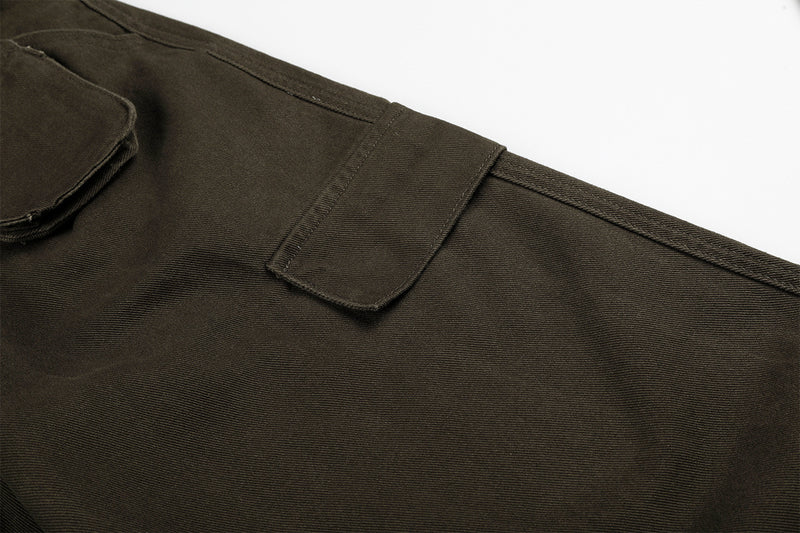 Wide-Leg Cargo Pants with Belt — Multi-Pocket Relaxed Fit