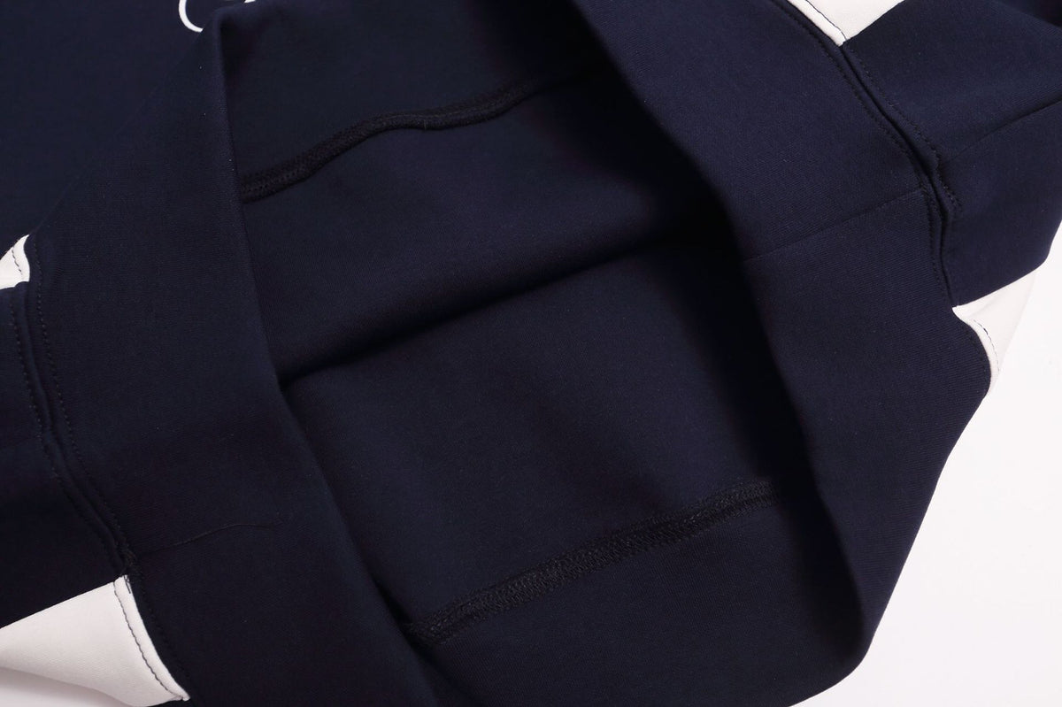 Colorblock Sports Hoodie – Varsity Number Graphic, Oversized Fit