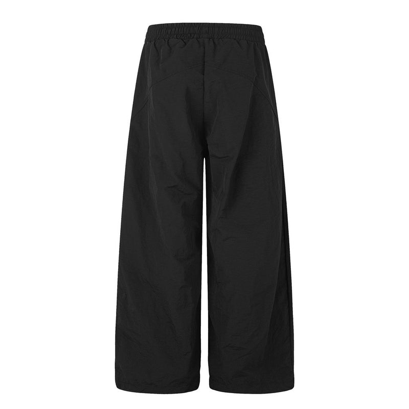 Star Print Wide Leg Parachute Pants – Drawstring Baggy Track Trousers