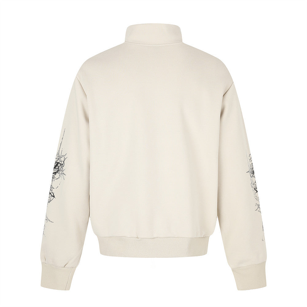 Union Jack Leopard Print Zip-Up Track Jacket – Oversized Fit
