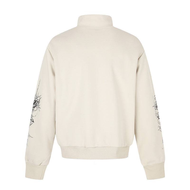 Union Jack Leopard Print Zip-Up Track Jacket – Oversized Fit