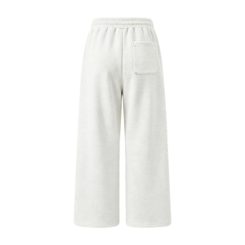 Gothic Graphic Wide-Leg Sweatpants – Cross & Letter Print Loose Straight-Leg