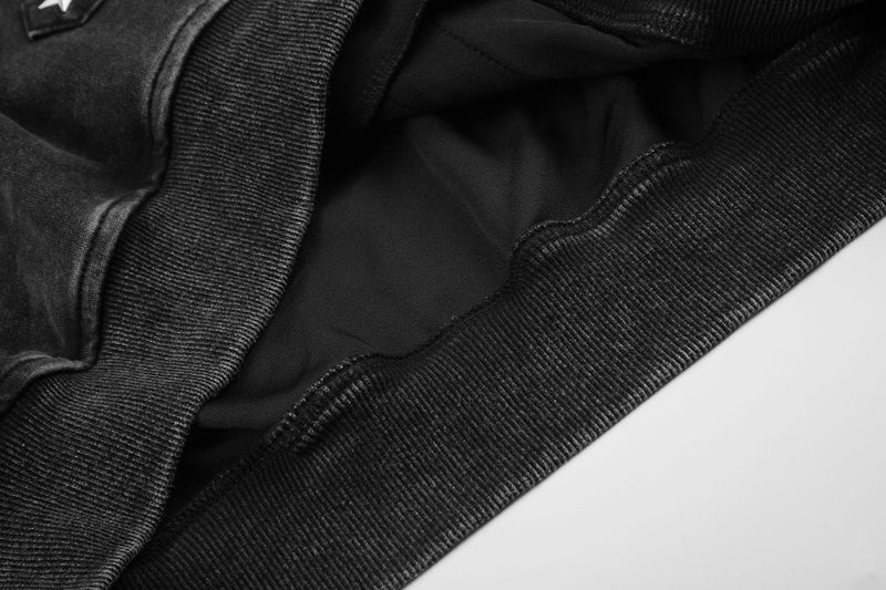 Leopard Print Zip-Up Hoodie with Military Star Band Detail
