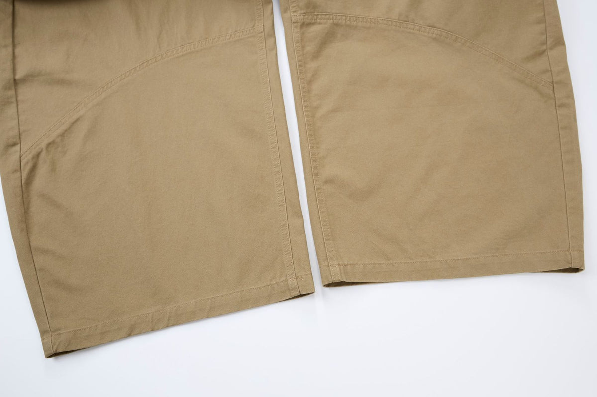 Baggy Khaki Cargo Pants – Double Waist Wide-Leg Balloon Trousers with Cross