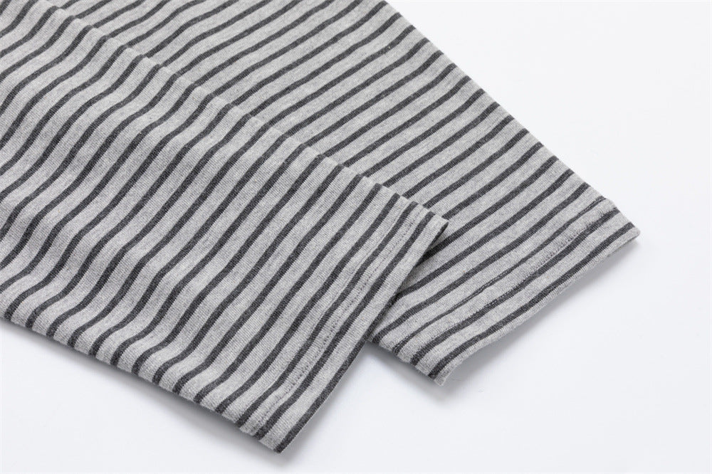 Oversized Faux Two-Piece Polo Sweatshirt with Striped Sleeves and Letter Graphic