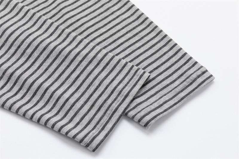 Oversized Faux Two-Piece Polo Sweatshirt with Striped Sleeves and Letter Graphic