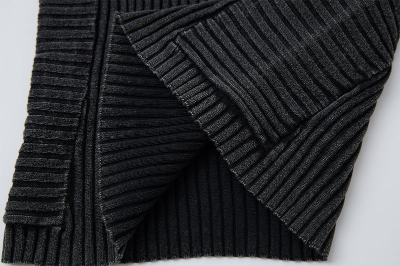Underground Ribbed Crew Neck Sweater – Washed Slim-Fit Knit Top