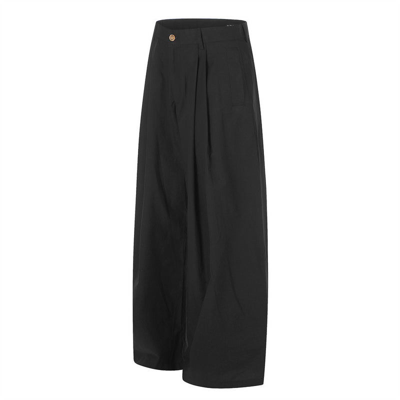 Wide-Leg Pleated Trousers – High-Street Drape Fit Pants