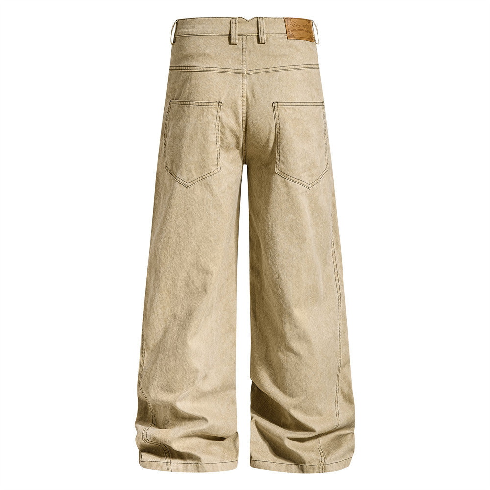 Wide-Leg Trousers with Double-Breasted Rope Detail